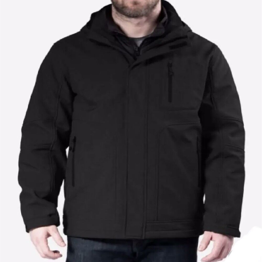 Hawke & Co Parka Coat Jacket Mens S Black Winter Ski Detachable Hood Waterproof